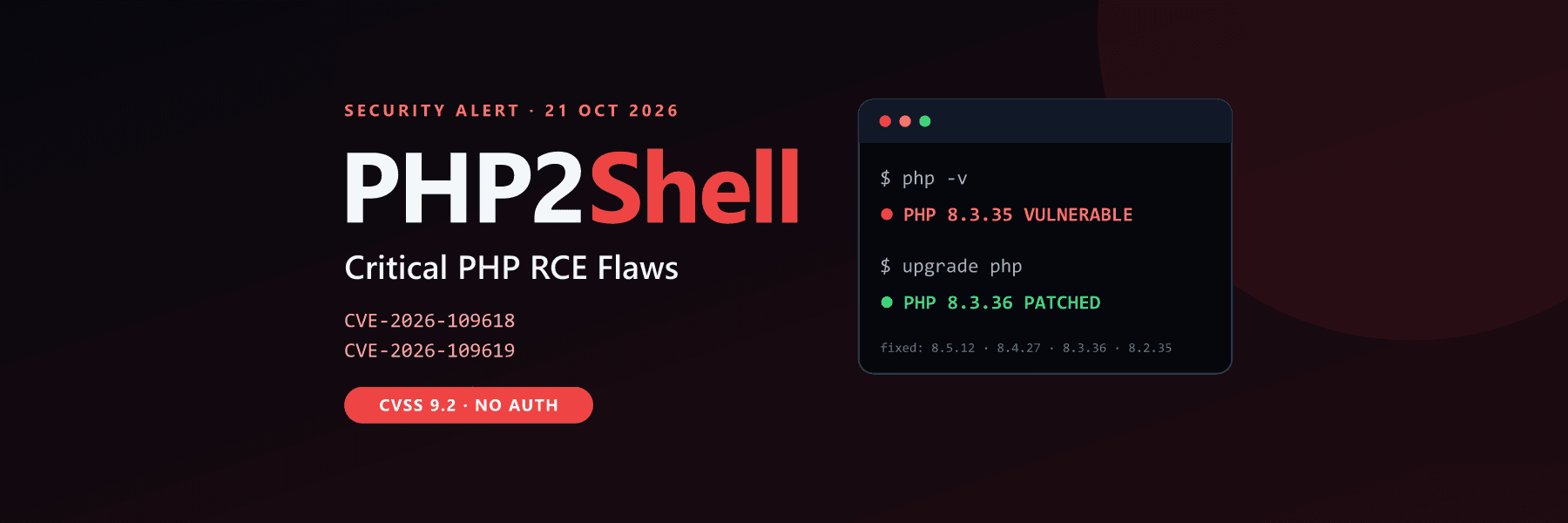 PHP2Shell: Critical PHP RCE Flaws CVE-2026-109618 and CVE-2026-109619