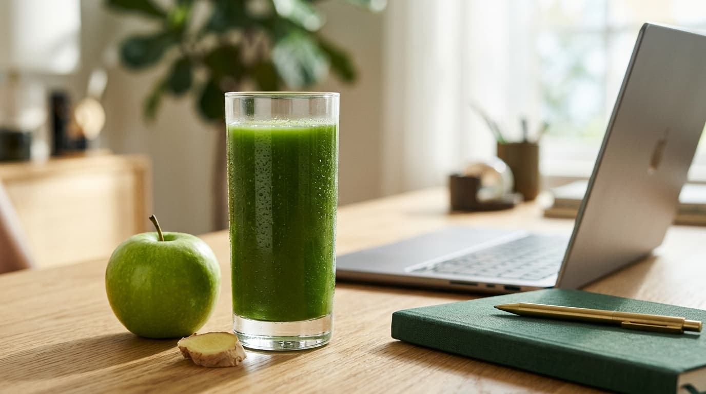 Apple, Cucumber, Celery, Cabbage, Lemon, and Ginger Detox Juice