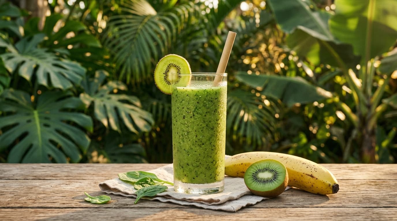 Banana, Kiwi, and Spinach Detox Smoothie