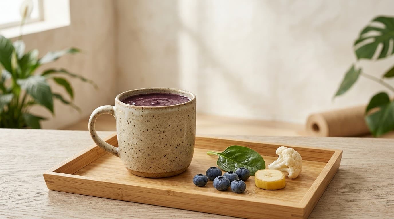 Blueberry Banana Spinach Cauliflower Detox Smoothie