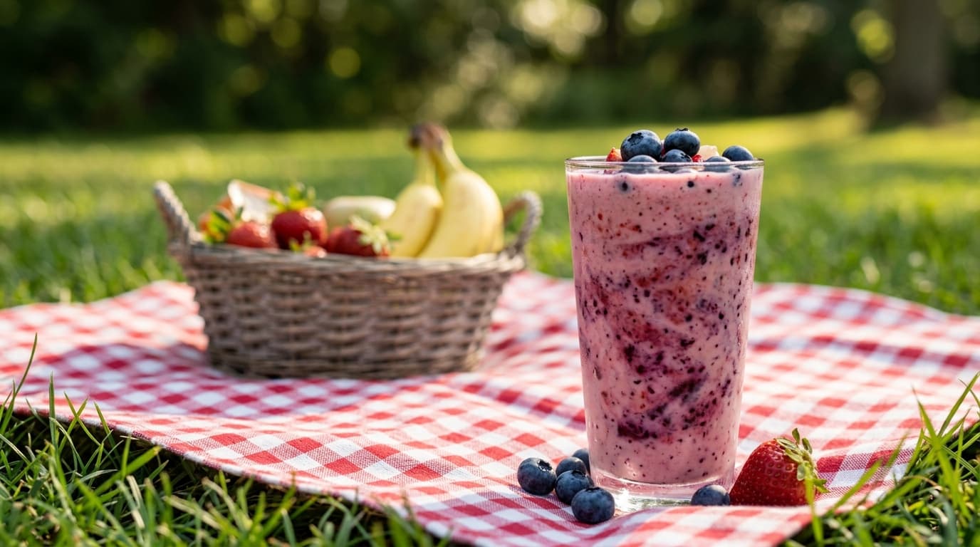 Strawberry, Blueberry, and Banana Detox Smoothie